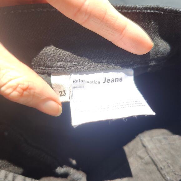 Reformation Liza‎ High Rise Straight Jeans Womens 23 Black Preppy Zip Fly - Picture 7 of 9